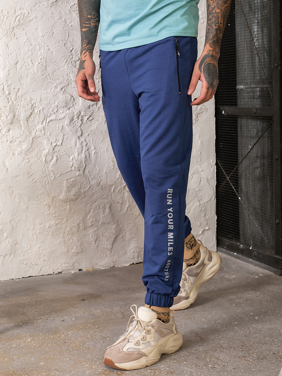 Чоловічі спортивні штани з манжетами з турецького трикотажу Tailer розміри 46-54