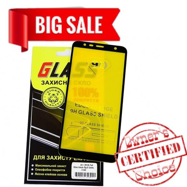 Защитное стекло  для Samsung  J415  J4 Plus (2018) Full Glue (0.3 мм, 2.5D, чёрное)