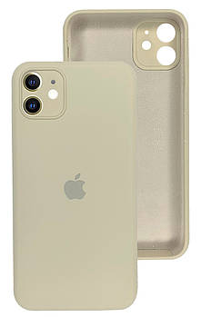 Чохол Silicone case Full Camera Protective для IPhone 12 Antique white бежевий