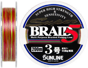 Шнур Sunline Super Braid 5 200m #3.0/0.27 mm 17.0 kg