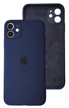 Чохол Silicone case Full Camera Protective для IPhone 12 Dark blue темно-синій