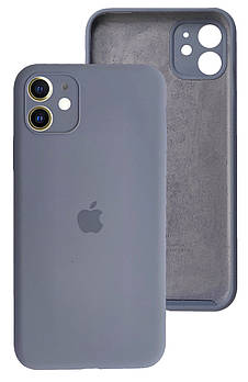 Чохол Silicone case Full Camera Protective для IPhone 12 Lavander grey лаванда сірий