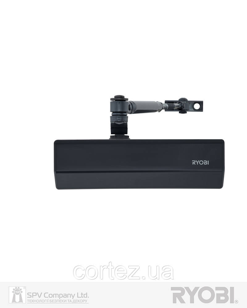 Дотягувач накладний RYOBI *1500 D-1554 GREY_ANTHRACITE STD_ARM EN_2/3/4 до_80кг 1100мм FIRE