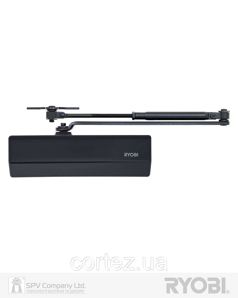 Дотягувач накладний RYOBI *1500 D-1554 GREY_ANTHRACITE UNIV_ARM EN_2/3/4 до_80кг 1100мм FIRE