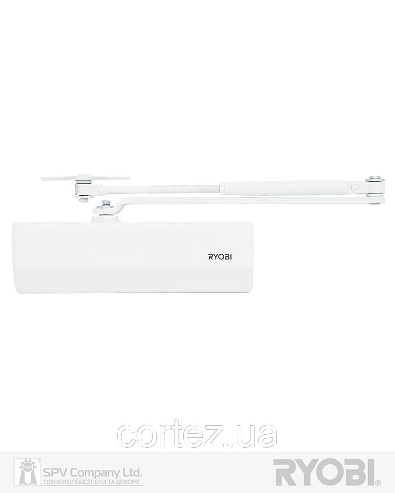 Дотягувач накладний RYOBI *1500 D-1554 GLOSSY_WHITE UNIV_ARM EN_2/3/4 до_80кг 1100мм FIRE