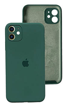Чохол Silicone case Full Camera Protective для IPhone 12 Pine green зелений