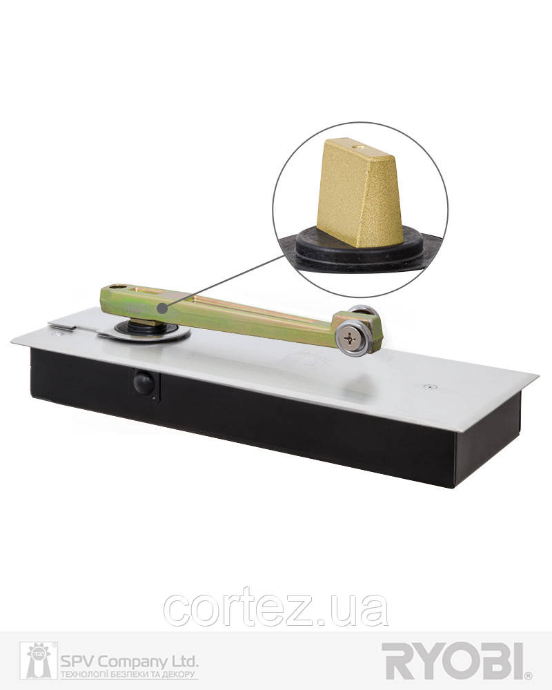 Дотягувач підлоговий RYOBI 400 S-402N HO_90°_HINGE_for_SS/ALU_DOOR EN_6 120кг 950мм