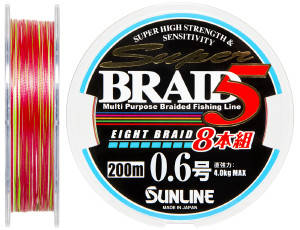Шнур Sunline Super Braid 5 (8 Braid) 200m #0.6/0.128 mm 4.0 kg