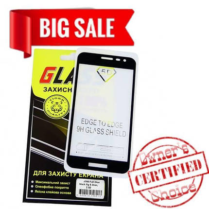 Защитное стекло для Samsung J260 J2 Core (2018) Full Glue (0.3 мм, 2.5D, чёрное), фото 2