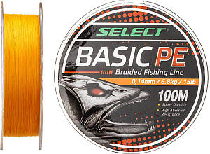 Шнур Select Basic PE 100m (оранж.) 0.12 mm 12lb/5.6 kg (1870.27.54)