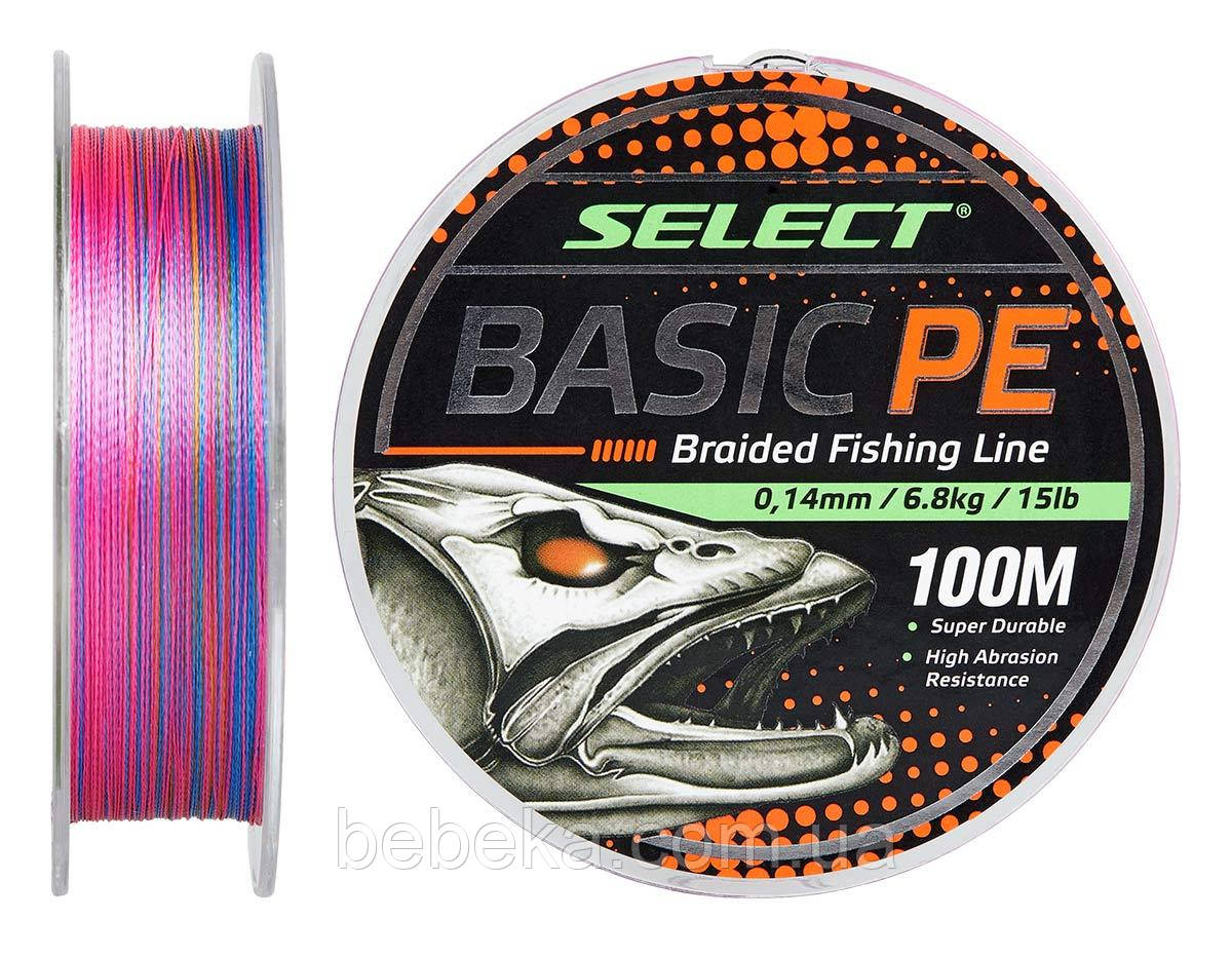 Шнур Select Basic PE 100m (разноцв.) 0.14 mm 15lb/6.8 kg (1870.30.81)