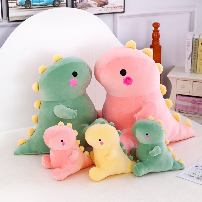 М'яка іграшка Зелений/Рожевий/Жовтий динозаврик