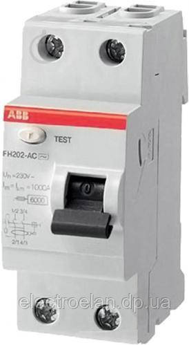 Пристрій захисного відключення ( диференціальне реле) ABB FH202AC-40/0,03