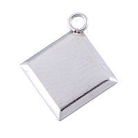 Підвіска під вставку Ромб Колір метал Нержавіюча сталь 16 мм x 14 мм