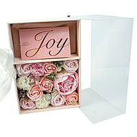Мыло розовое с визиткой в подарочной упаковке (30)