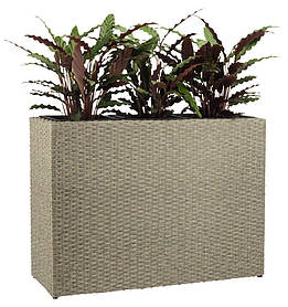 Підлоговий великий садовий горщик для рослин натура (штучний ротанг) , greenpharm