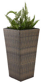 Горщик - вазон підлоговий великий коричневий (штучний ротанг), greenpharm