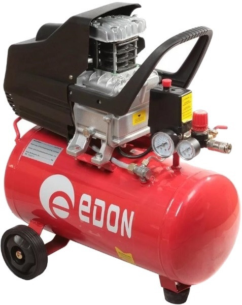 Компресор Edon OAC-25/1000, 1000 Вт, ресивер 25 л, робочий давлениие 8 бар, продуктивність 260 л/хв