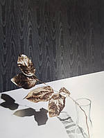 Обои виниловые на бумажной основе Sirpi Italian Silk 7 полосы волнистые срез дерева черные с серебром
