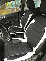 Чехлы на сиденья Ниссан Альмера Классик (Nissan Almera Classic) модельные MAX-L из экокожи Черно-белый