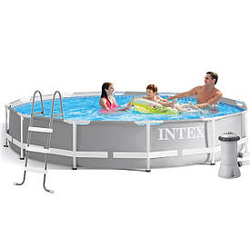 Каркасний басейн Intex 26710-6, 366х76 см (картріджний фільтр-насос 3 785 л/год, підстилка, тент, сходи)