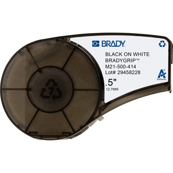 Поліестерова стрічка-липучка 12,7мм 3,05м для друку на Velcro BradyGrip M21-500-414 чорний на білому
