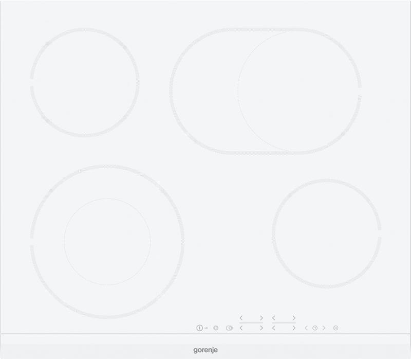 Варильна поверхня Gorenje/склокераміка/ сенсорне керування/таймер/розширена зона/біла (ECT643WCSC)