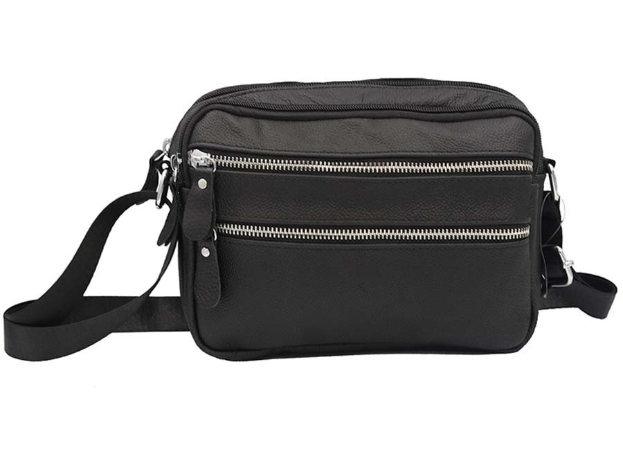 Чоловіча сумка з натуральної шкіри 3925-11BLACK чорна