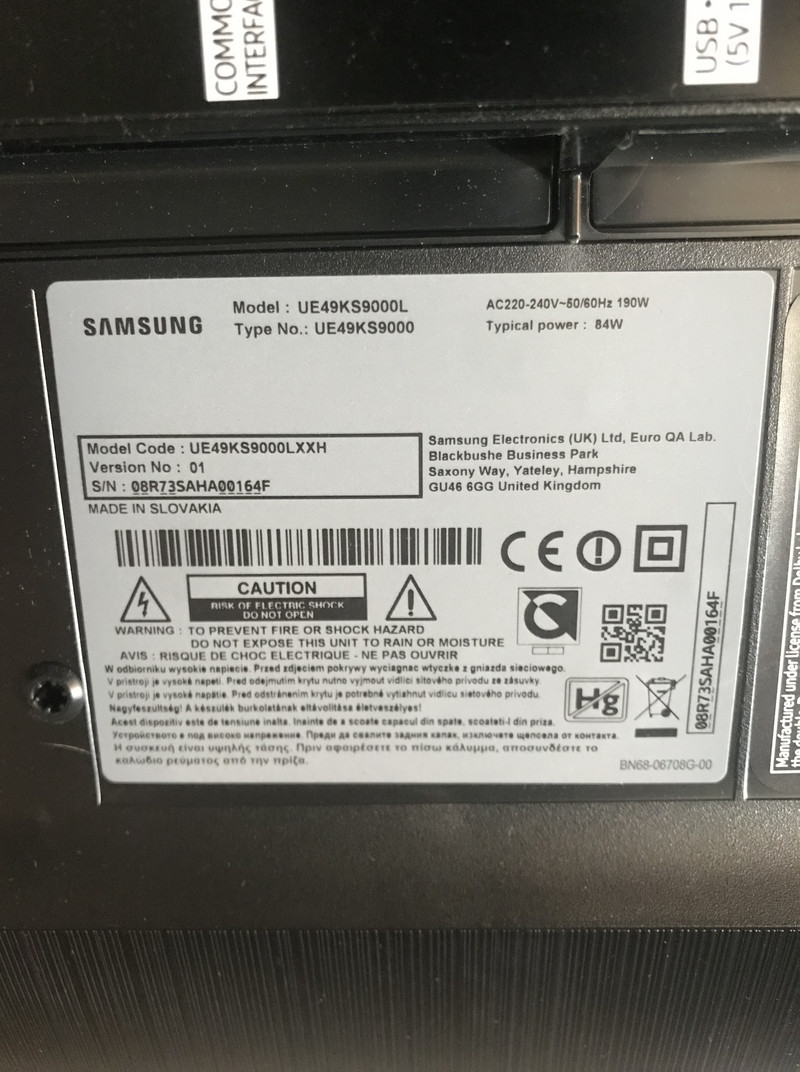 Запчастини до телевізора Samsung UE49KS9000 (BN41-D2504A, BN44-00879A, WCK730B, BN9639821A, BN9639822D)