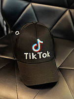 Чёрная бейсболка мужская с вышитой надписью Tik Tok кепка чоловіча чорна з вишитим логотипом Tik Tok