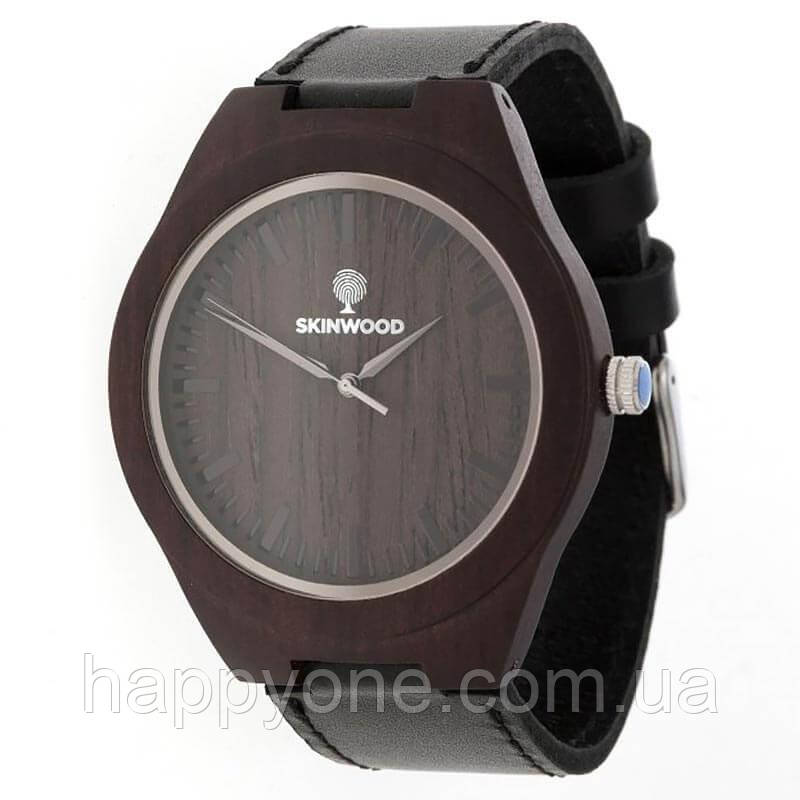 Дерев'яний наручний годинник SkinWood Black