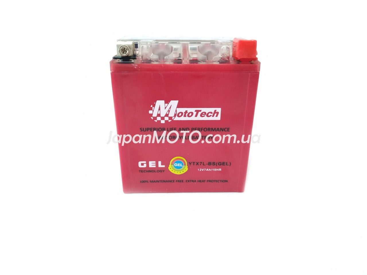 Акумулятор 7A 12V (YTX7A-BS) MOTOTECH гелевий ВИСОКИЙ 110x67x132