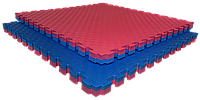Татами мат (ласточкин хвост пазл) EVA 1х1м толщина 40 мм (красно-синий)