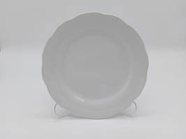 Тарілка дрібна керамічна біла Столова обідня тарілка для других страв в упаковці 12 штук D 17 cm