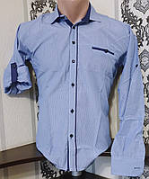 Рубашка в полосочку IKORAS для мальчика 7-12 лет (розн) (пр. Турция)