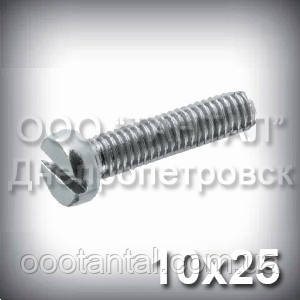 Гвинт М10х25 ГОСТ 1491-84 (DIN 84, ISO 1207) оцинкований із циліндричною головкою, фото 1