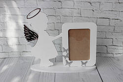 Фоторамка біла ангел-дівчинка на фото 10*15см, товщина 6мм