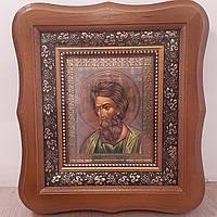Ікона Андрій Першозванний, лик 10х12 см, у світлому дерев'яному кіоті