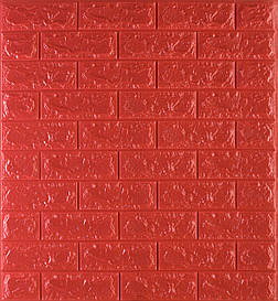 Самоклейка декоративна 3D панель під червону цеглу 700x770x7мм