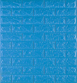 Самоклейка декоративна 3D панель під синю цеглу 700x770x7мм