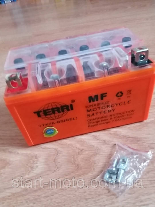 Акумулятор 12V 7Ah гелевий mod:YTX7A-BS (L150*W87*H94mm) (фірма TERRI) 2021 хороші