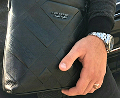 Чоловіча шкіряна сумка месенджер Burberry black
