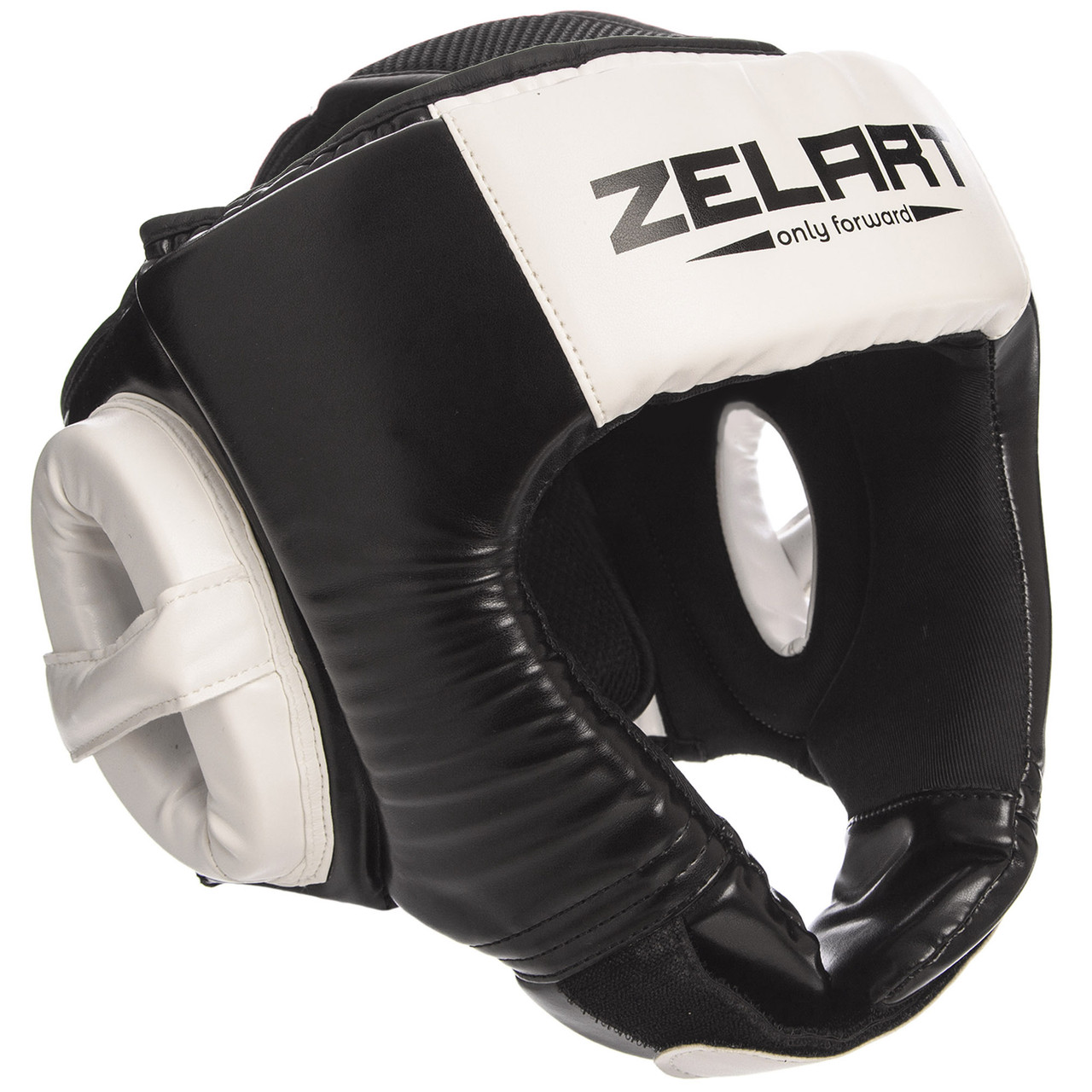 Шолом боксерський відкритий Zelart 1386 розмір M Black-White