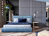 Кровать Двуспальная Delhi Comfort 180 х 190 см Jeans С подъемным механизмом и нишей для белья Синий