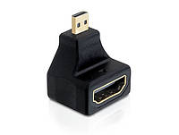 Перехідник відео HDMI-micro F/M (адаптер) Lucom (62.09.8046) 90°вверх Gold