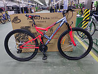 Велосипед двухподвесной гірський Scorpion GFRD 27,5", рама 19" сіро-червоний