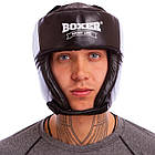 Шолом боксерський відкритий шкіряний Boxer 2027 розмір M Black, фото 4