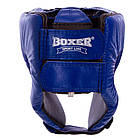 Шолом боксерський відкритий шкірвініл Boxer 2028 розмір L Blue, фото 3
