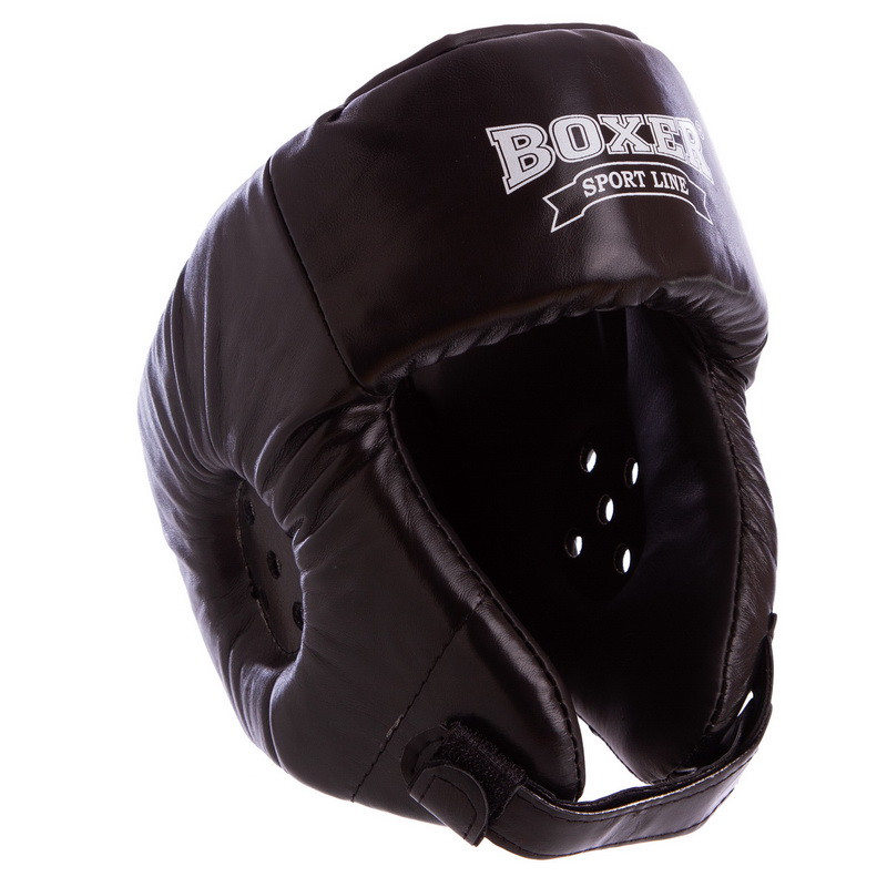 Шолом боксерський відкритий шкіряний Boxer 2027 розмір M Black