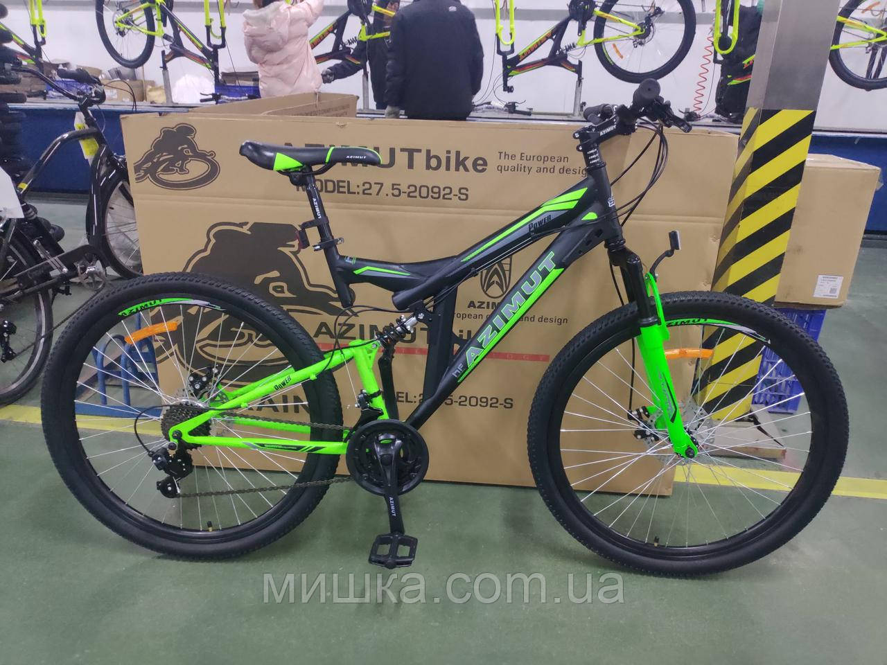 Велосипед гірський двопідвісний POWER 29" GFRD, рама 19", зелений